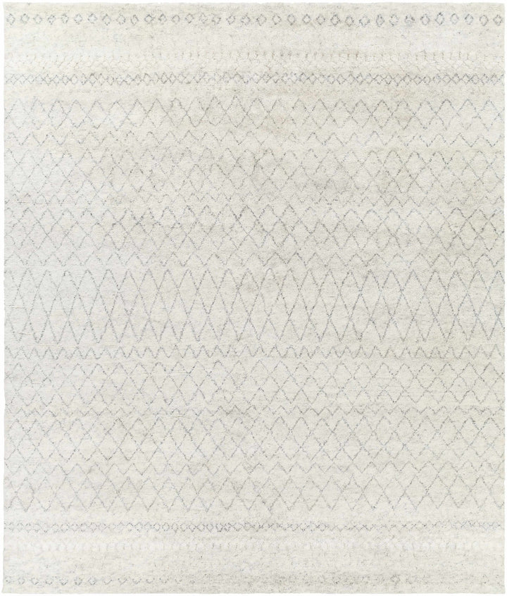 Mozon Bohemian Tribal Design Gray Hand Knotted Wool Rug - The Rug Decor