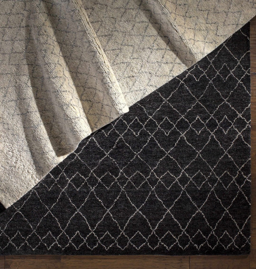 Mozon Bohemian Tribal Design Gray Hand Knotted Wool Rug - The Rug Decor