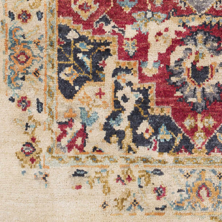 Marchand Traditional Style Beige And Red Hand Knotted Area Rug
