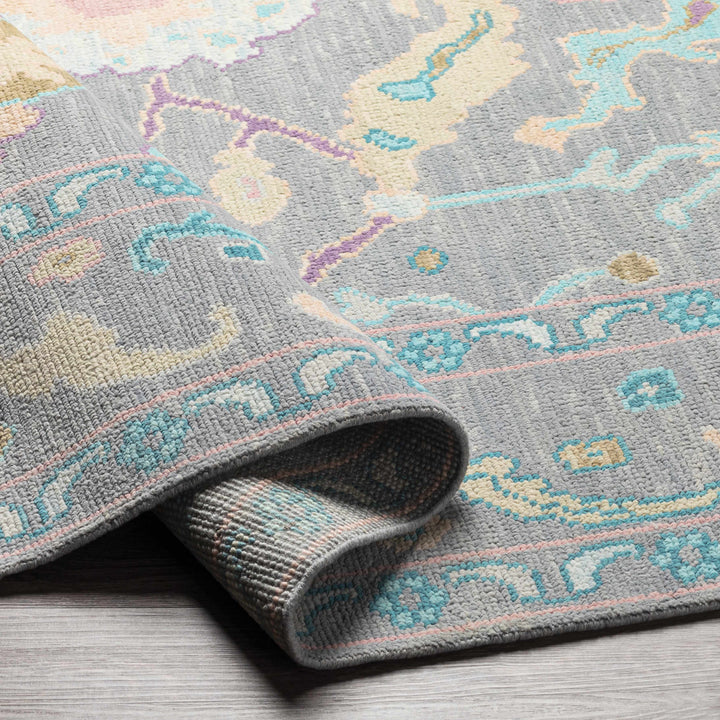 Marchwood Gray And Blue Traditional Design Hand Knotted Area Rug