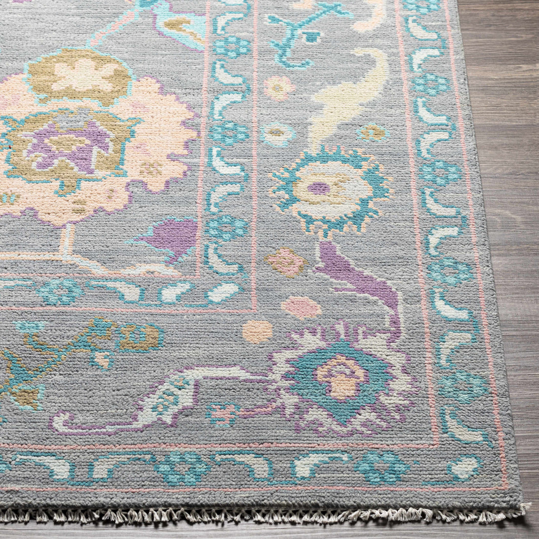 Marchwood Gray And Blue Traditional Design Hand Knotted Area Rug
