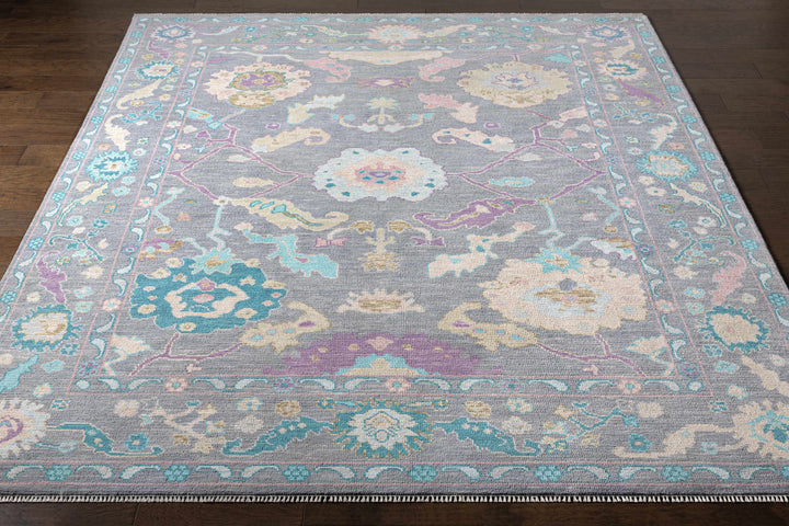 Marchwood Gray And Blue Traditional Design Hand Knotted Area Rug