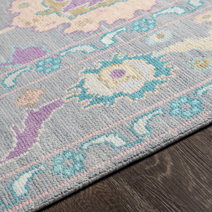Marchwood Gray And Blue Traditional Design Hand Knotted Area Rug