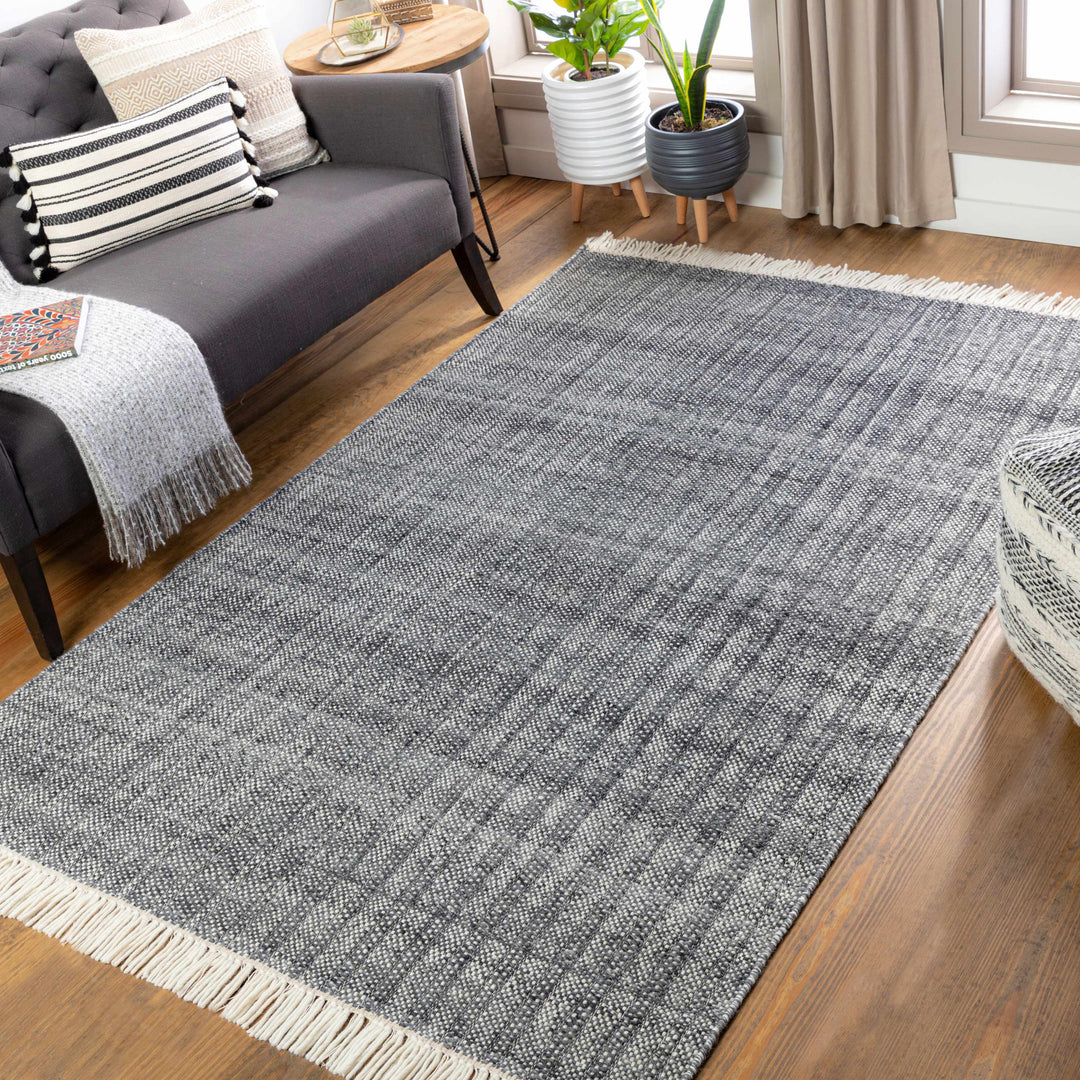 Morrisburg Gray Modern Style Hand Woven Wool Area Rug