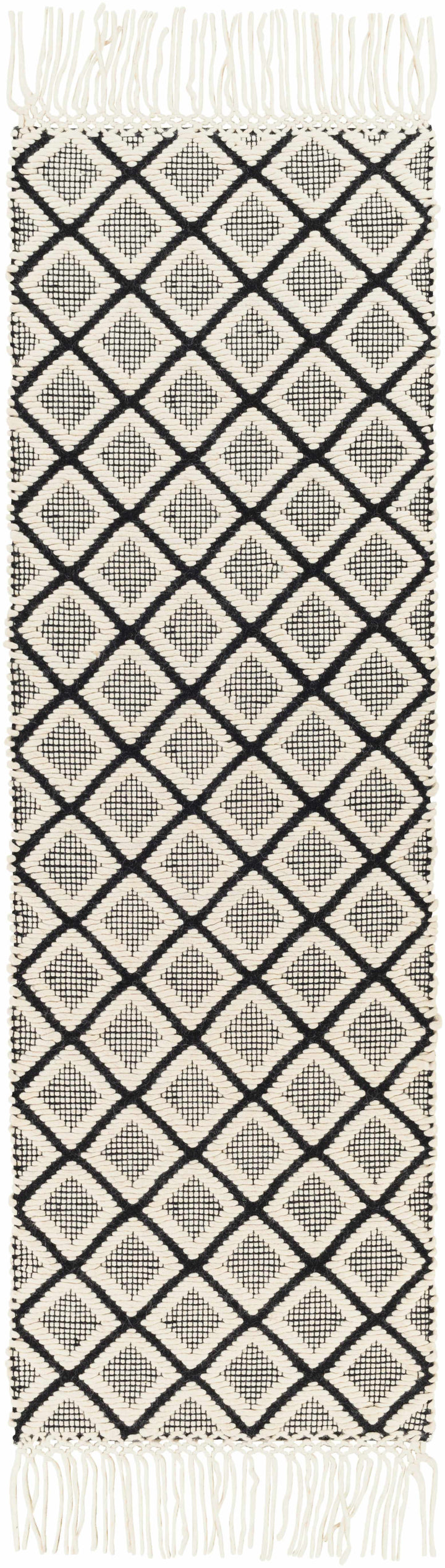 Maria Ivory And Black Modern Geometrical Hand Woven Area Rug