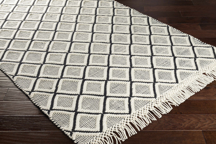 Maria Ivory And Black Modern Geometrical Hand Woven Area Rug