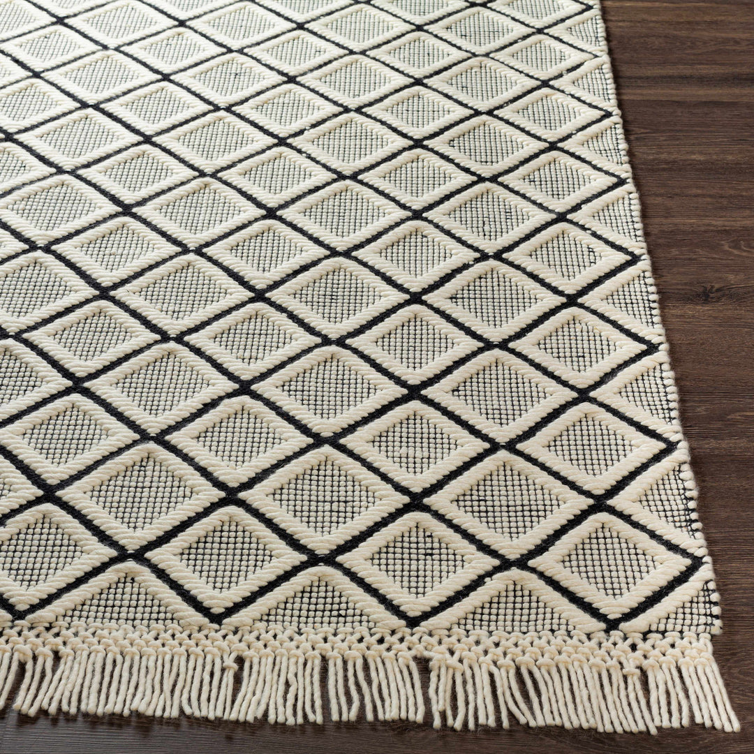 Maria Ivory And Black Modern Geometrical Hand Woven Area Rug