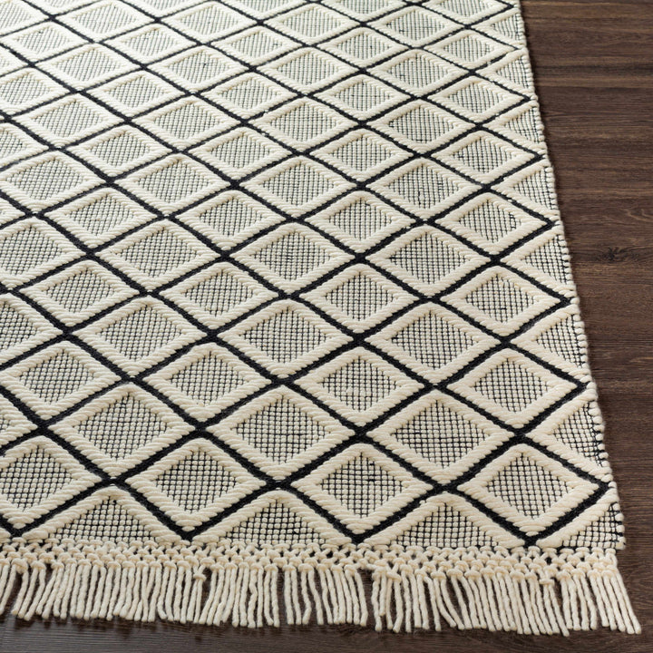 Maria Ivory And Black Modern Geometrical Hand Woven Area Rug