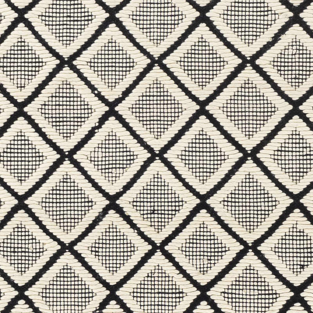 Maria Ivory And Black Modern Geometrical Hand Woven Area Rug