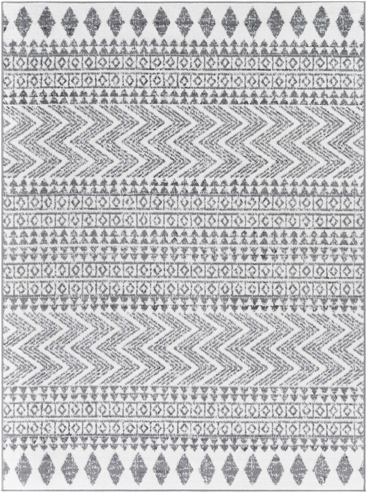 Massapequa Ivory And Gray Modern Geometrical Design Area Rug