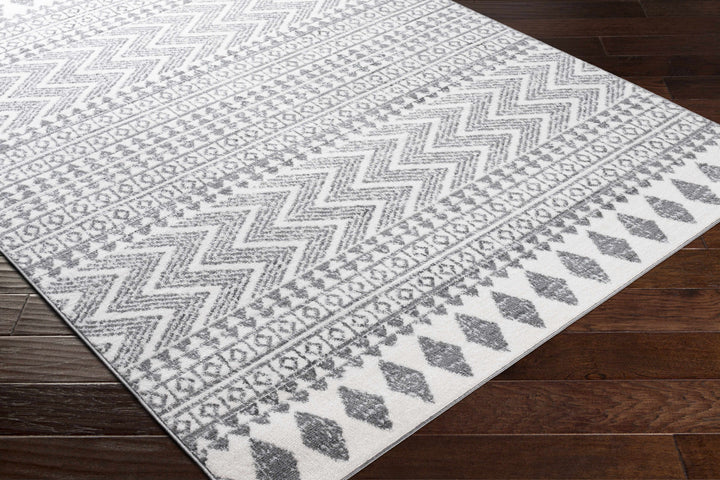 Massapequa Ivory And Gray Modern Geometrical Design Area Rug