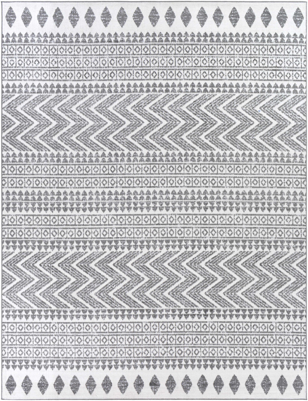 Massapequa Ivory And Gray Modern Geometrical Design Area Rug