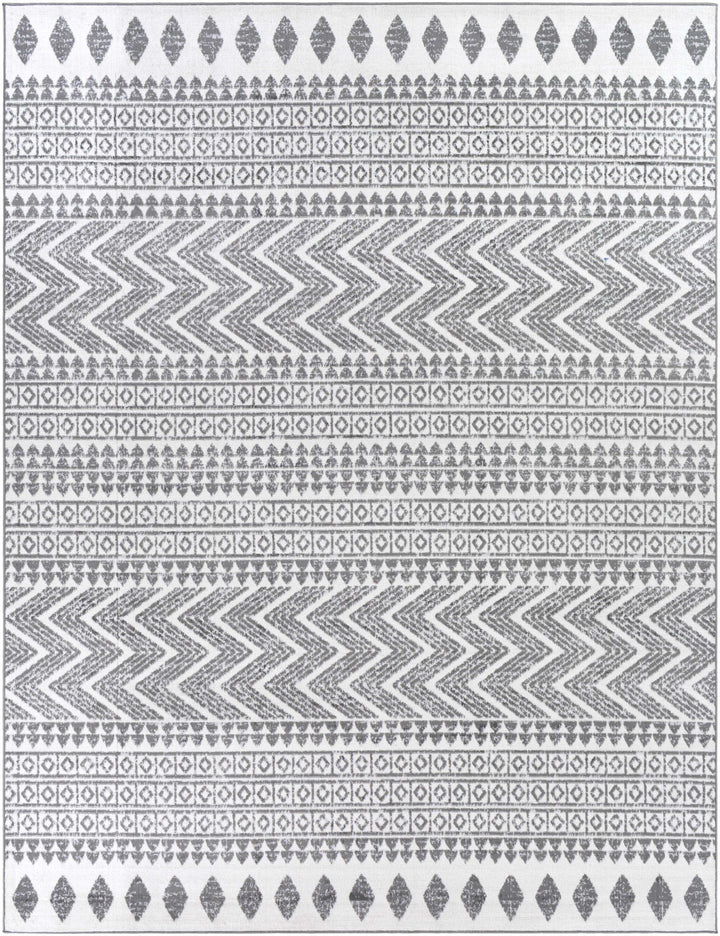 Massapequa Ivory And Gray Modern Geometrical Design Area Rug