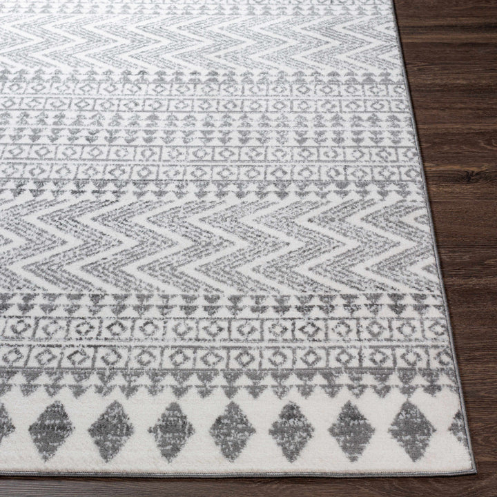 Massapequa Ivory And Gray Modern Geometrical Design Area Rug