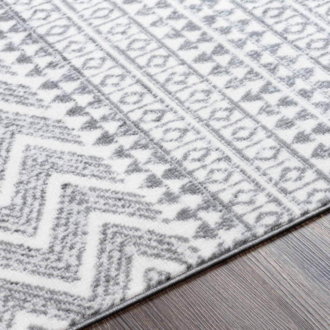 Massapequa Ivory And Gray Modern Geometrical Design Area Rug