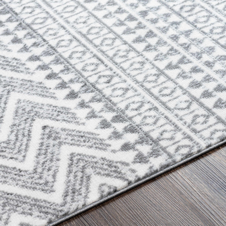 Massapequa Ivory And Gray Modern Geometrical Design Area Rug