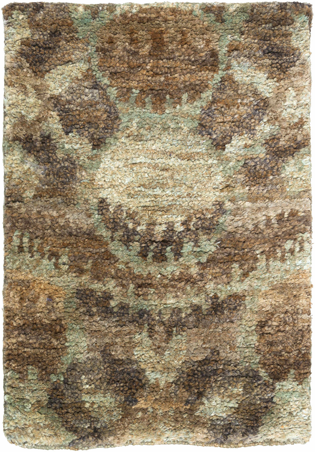 Mitchellville Modern Style Beige And Brown Hand Knotted Area Rug