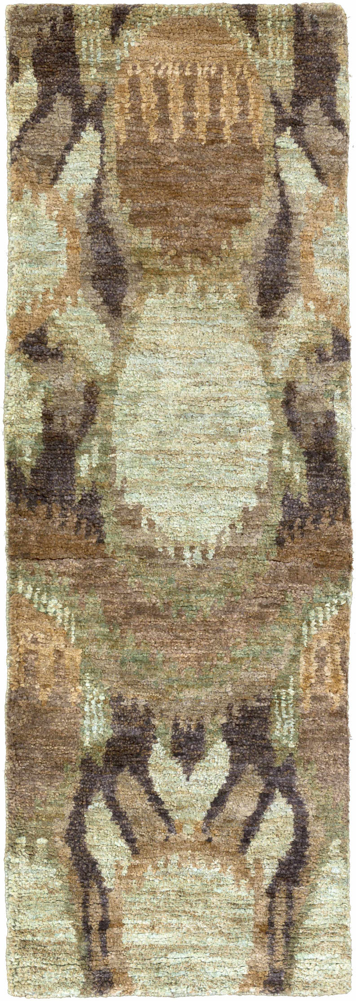 Mitchellville Modern Style Beige And Brown Hand Knotted Area Rug
