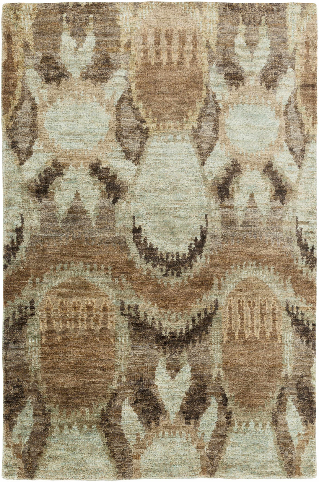 Mitchellville Modern Style Beige And Brown Hand Knotted Area Rug