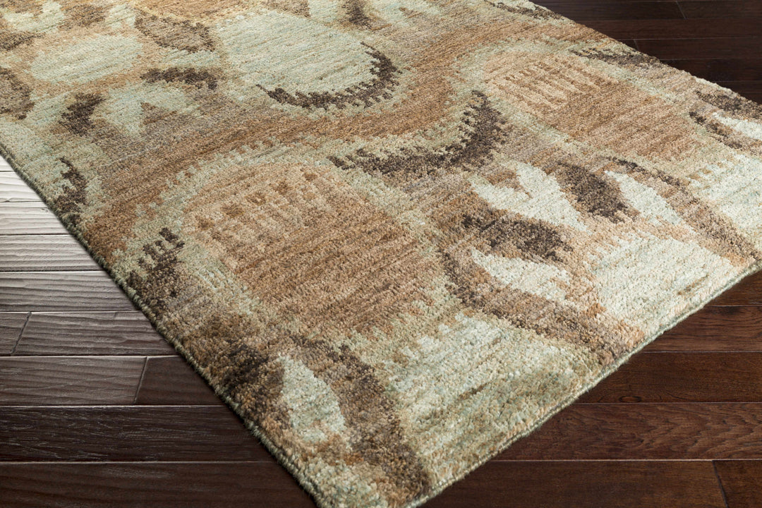 Mitchellville Modern Style Beige And Brown Hand Knotted Area Rug