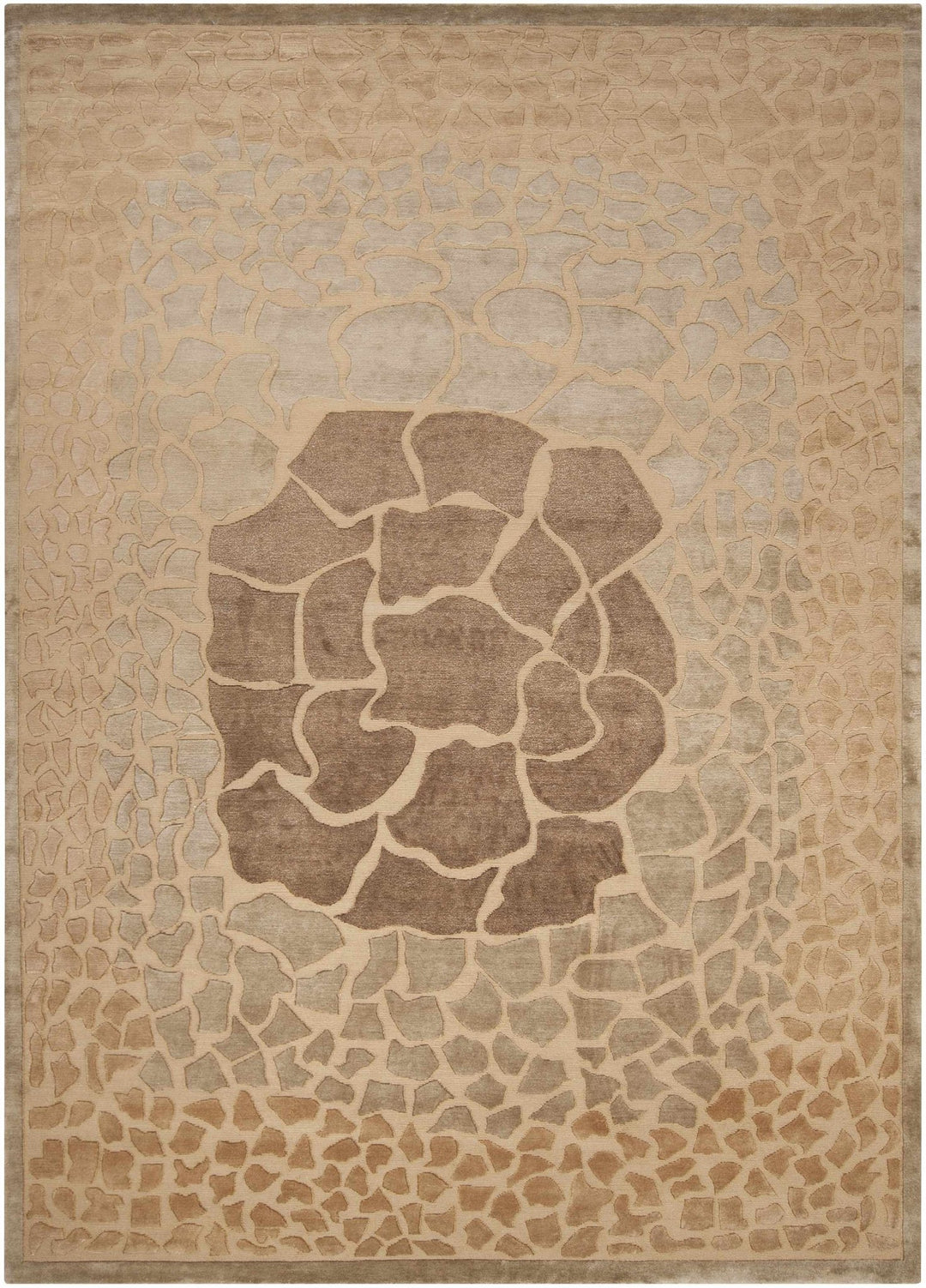 Mulliken Brown Contemporary Style Hand Knotted Wool Area Rug - The Rug Decor