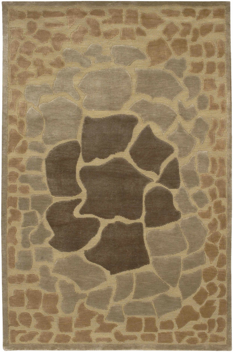 Mulliken Brown Contemporary Style Hand Knotted Wool Area Rug - The Rug Decor