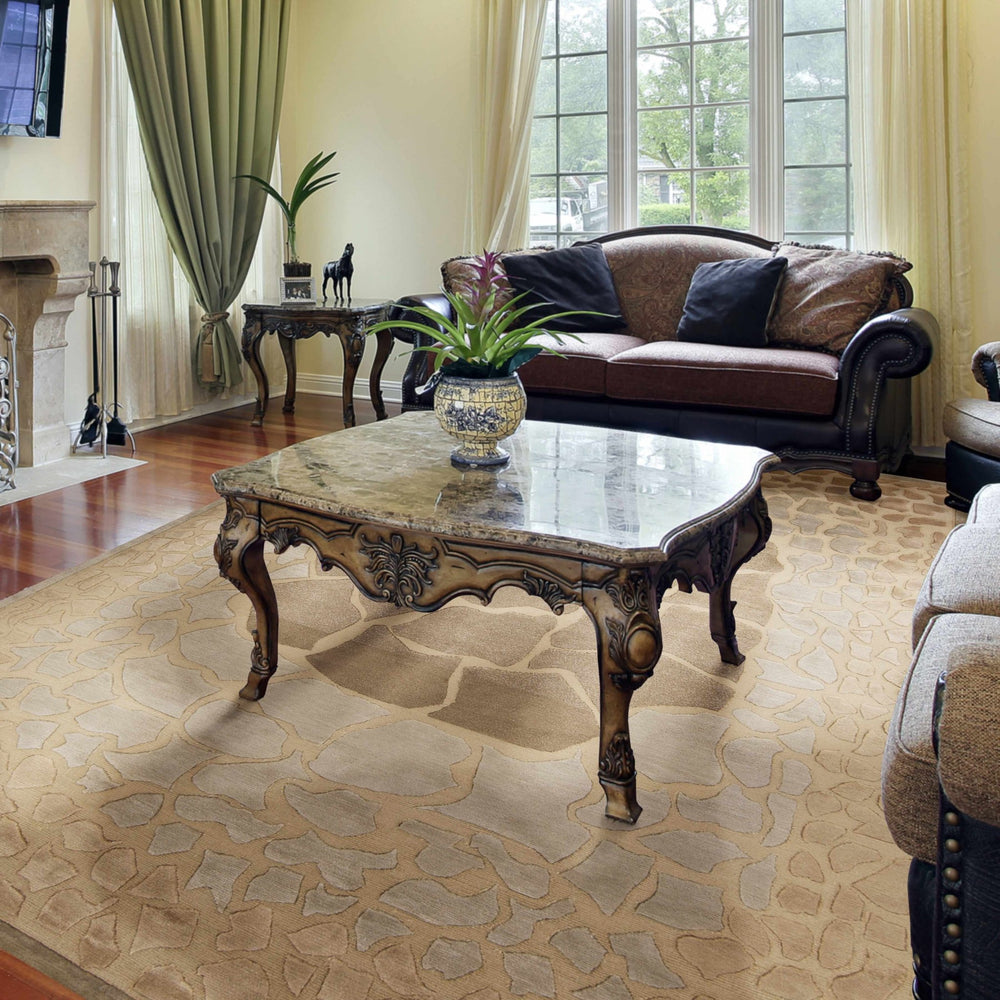 Mulliken Brown Contemporary Style Hand Knotted Wool Area Rug - The Rug Decor