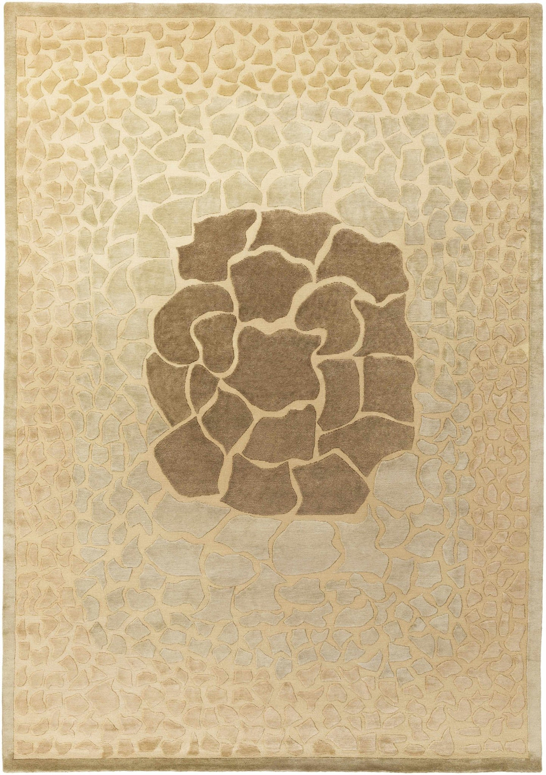 Mulliken Brown Contemporary Style Hand Knotted Wool Area Rug - The Rug Decor