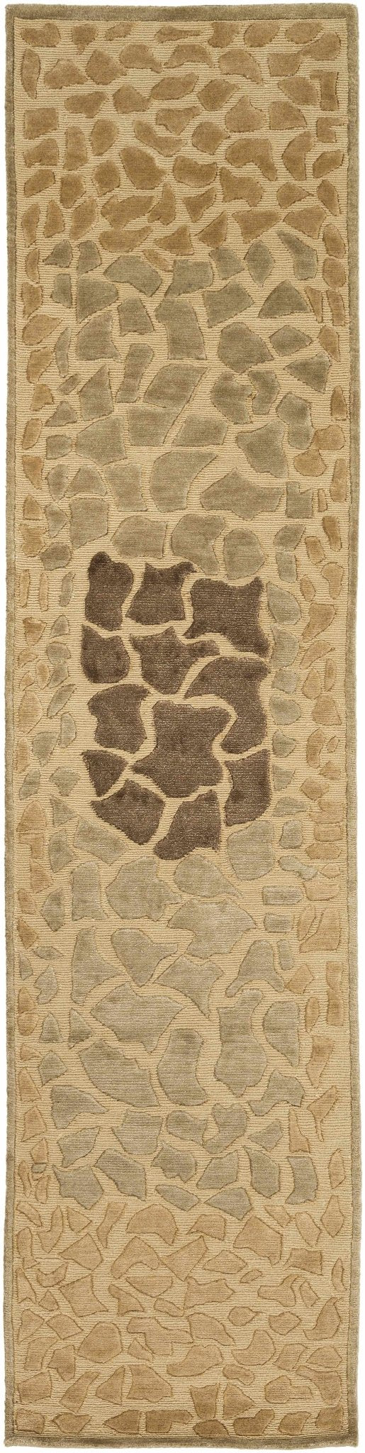 Mulliken Brown Contemporary Style Hand Knotted Wool Area Rug - The Rug Decor