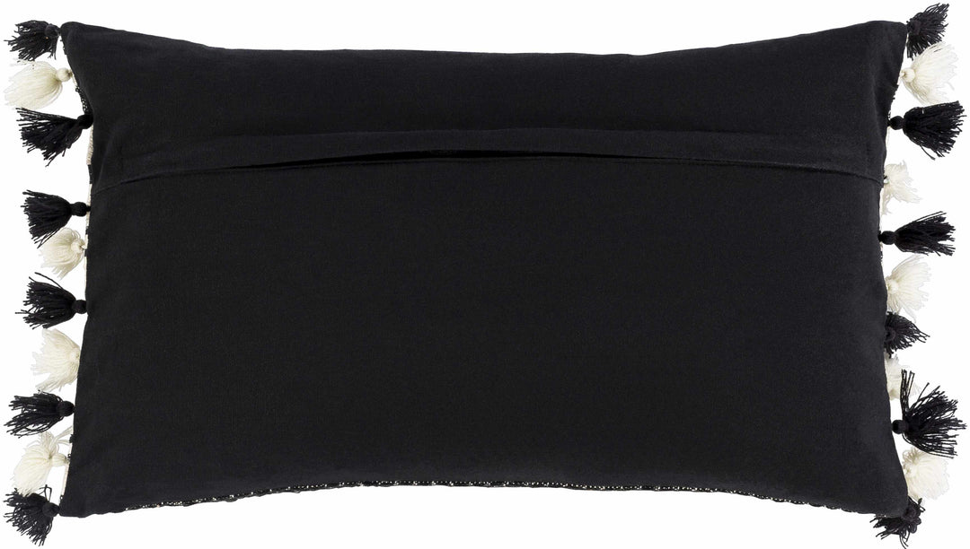 Munden Beige and Black Striped Lumbar Pillow