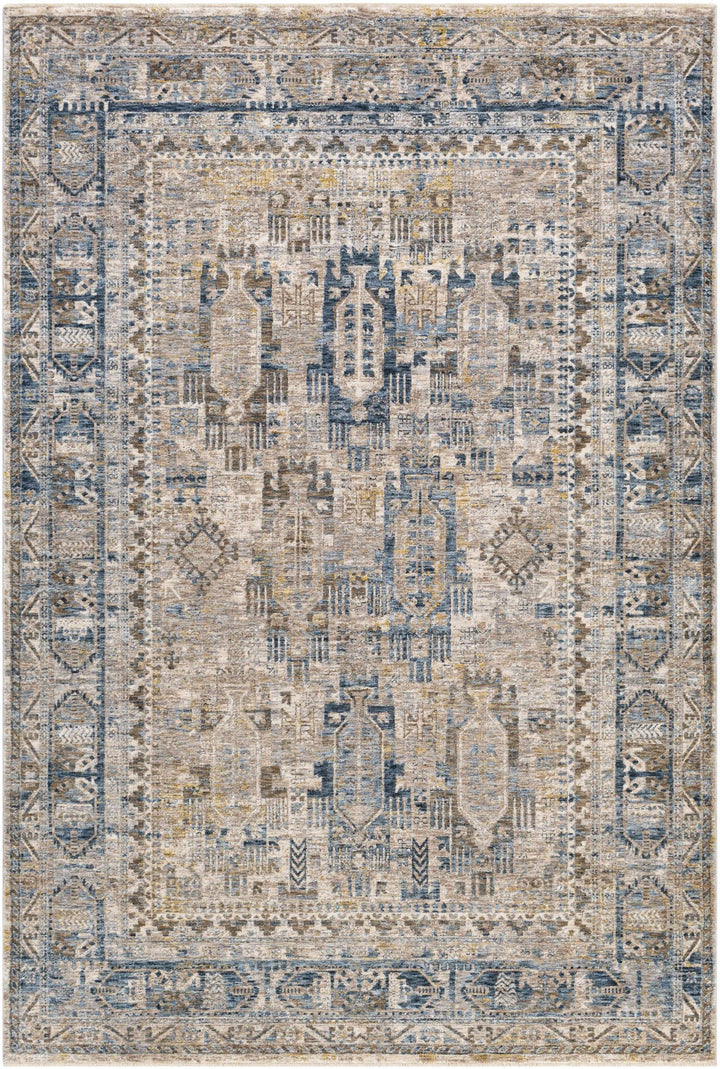 Mundesley Traditional Style Beige And Blue Area Rug - The Rug Decor