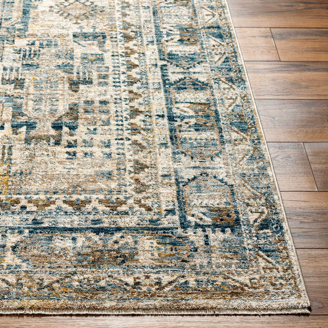 Mundesley Traditional Style Beige And Blue Area Rug - The Rug Decor