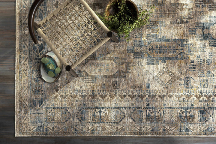 Mundesley Traditional Style Beige And Blue Area Rug - The Rug Decor