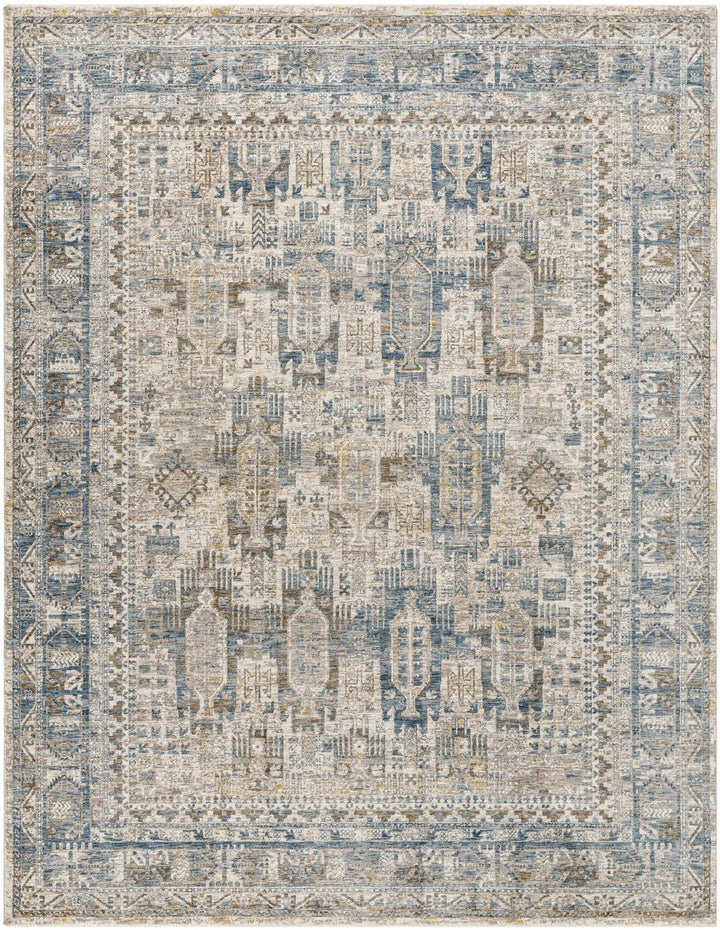 Mundesley Traditional Style Beige And Blue Area Rug - The Rug Decor