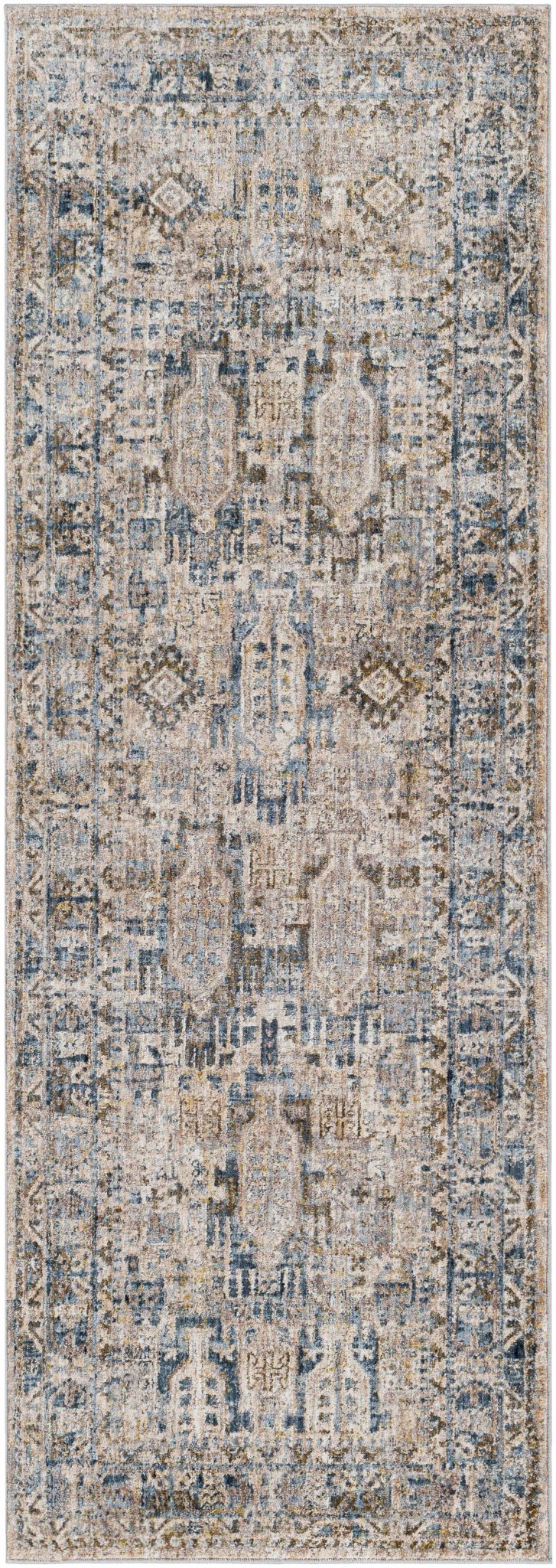 Mundesley Traditional Style Beige And Blue Area Rug - The Rug Decor