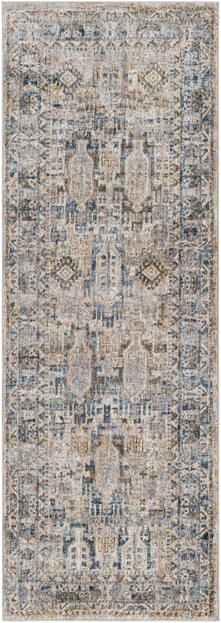 Mundesley Traditional Style Beige And Blue Area Rug - The Rug Decor
