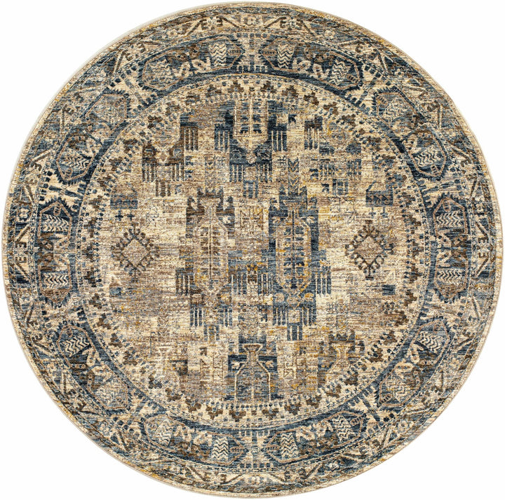 Mundesley Traditional Style Beige And Blue Area Rug - The Rug Decor