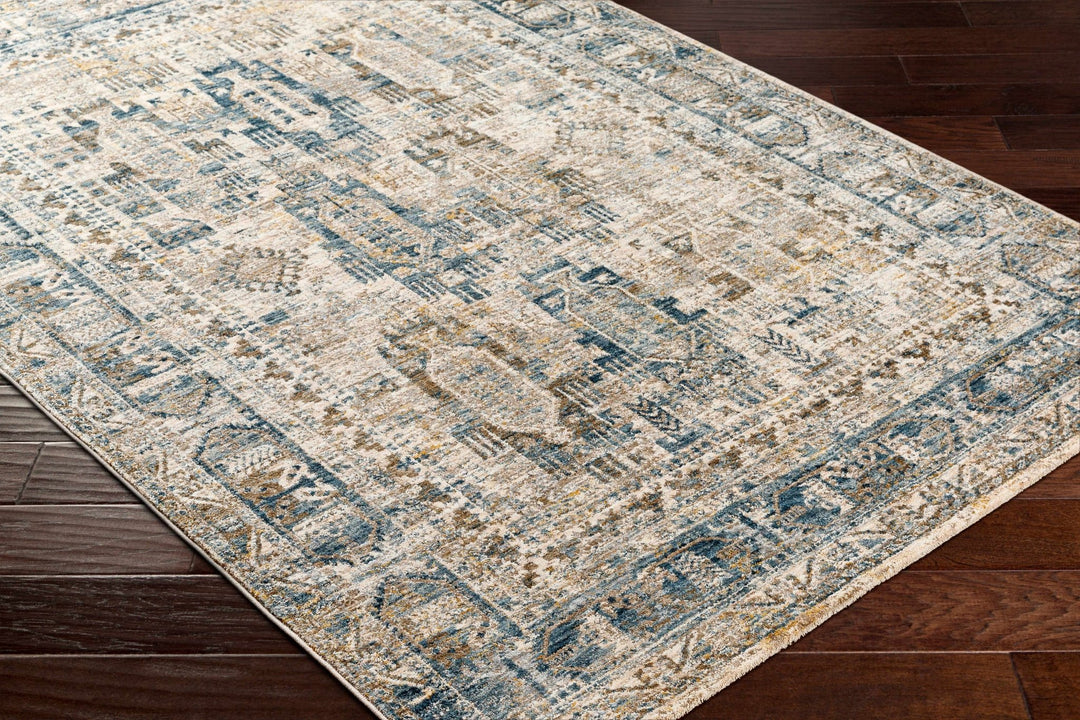 Mundesley Traditional Style Beige And Blue Area Rug - The Rug Decor