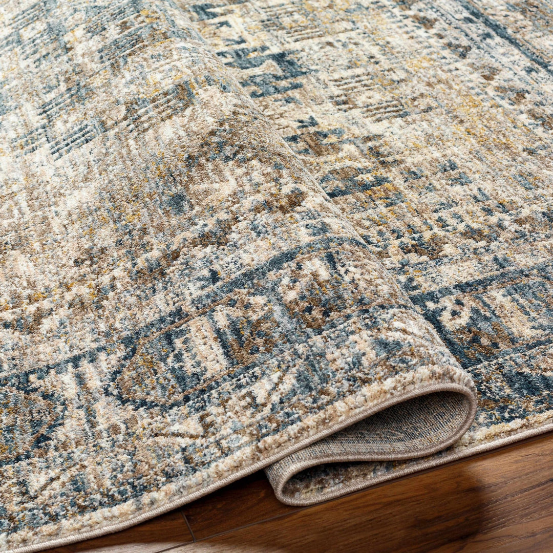 Mundesley Traditional Style Beige And Blue Area Rug - The Rug Decor