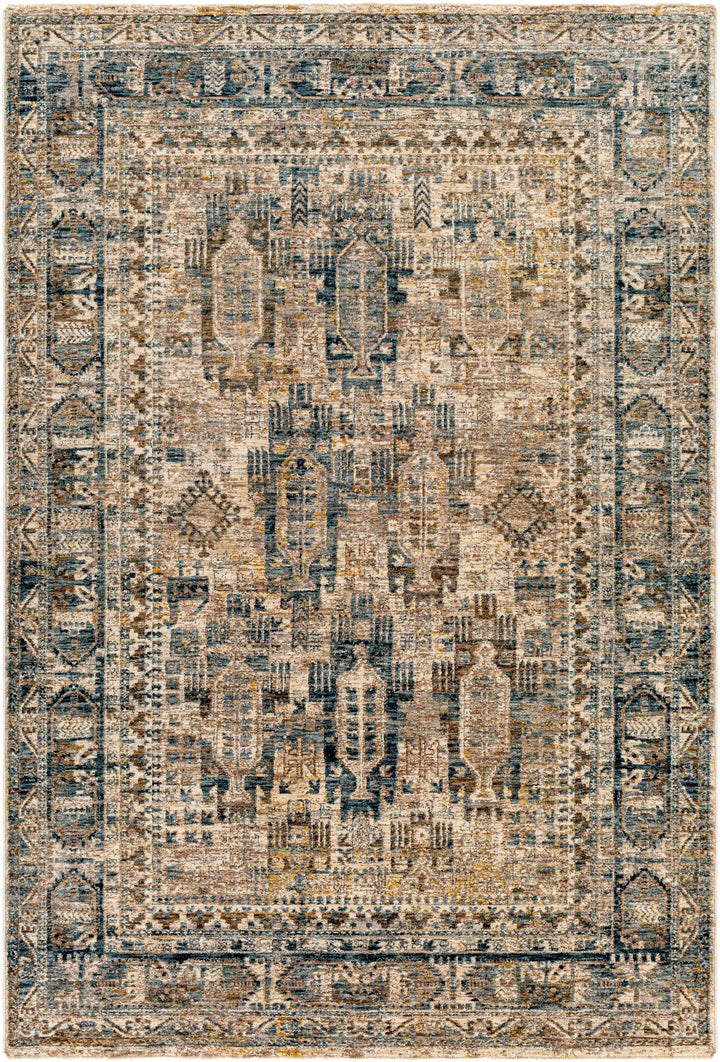 Mundesley Traditional Style Beige And Blue Area Rug - The Rug Decor