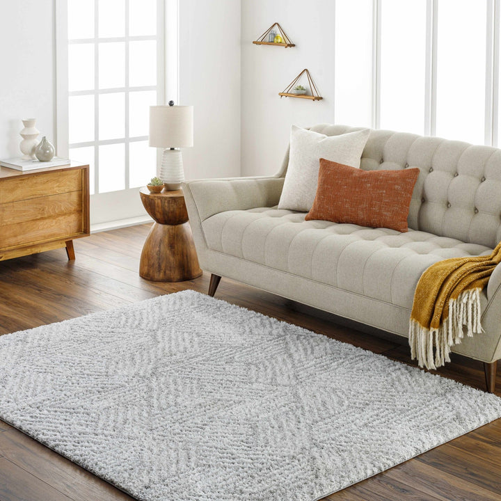 Mura Gray And Ivory Contemporary Style Area Rug - The Rug Decor