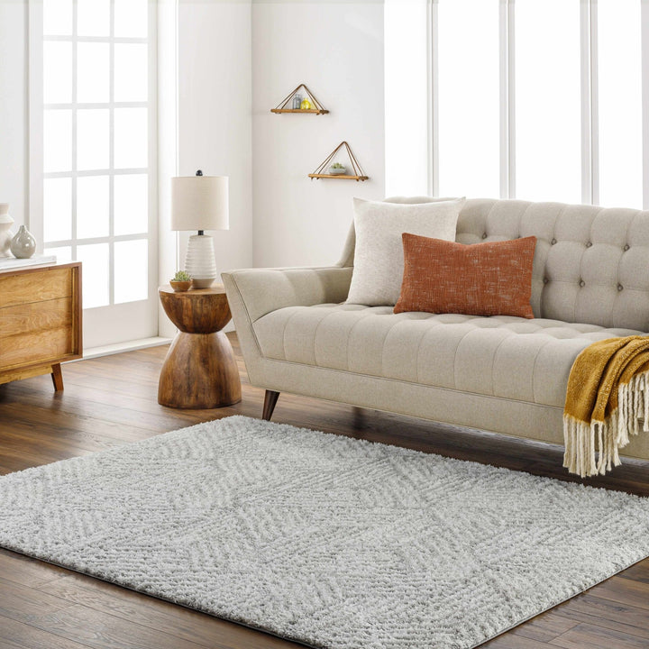 Mura Gray And Ivory Contemporary Style Area Rug - The Rug Decor