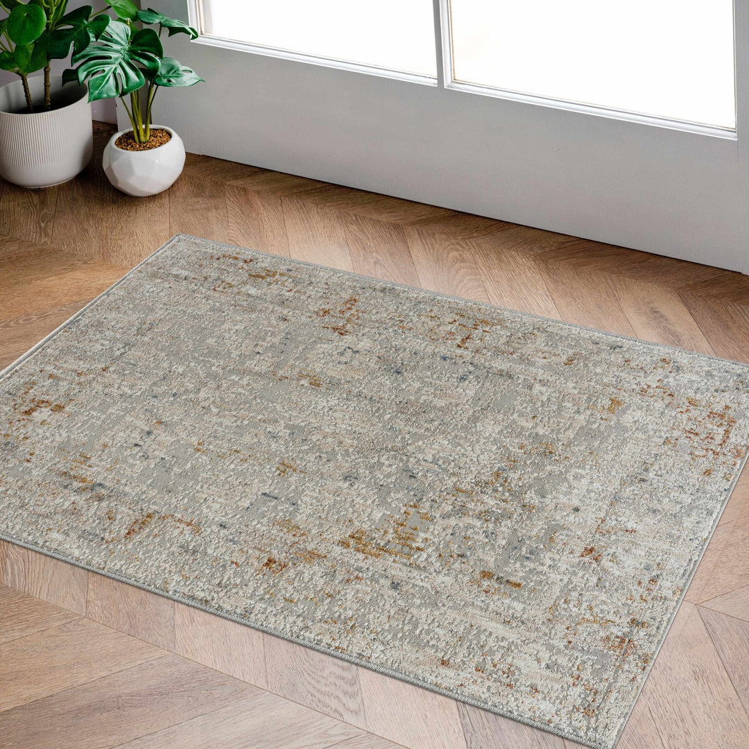 Mustard And Ivory Traditional Style Machine Woven Area Rug - The Rug Decor