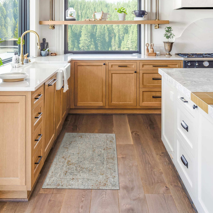 Mustard And Ivory Traditional Style Machine Woven Area Rug - The Rug Decor