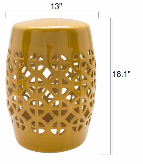 Mustard Ceramic outdoor safe Side Table - The Rug Decor