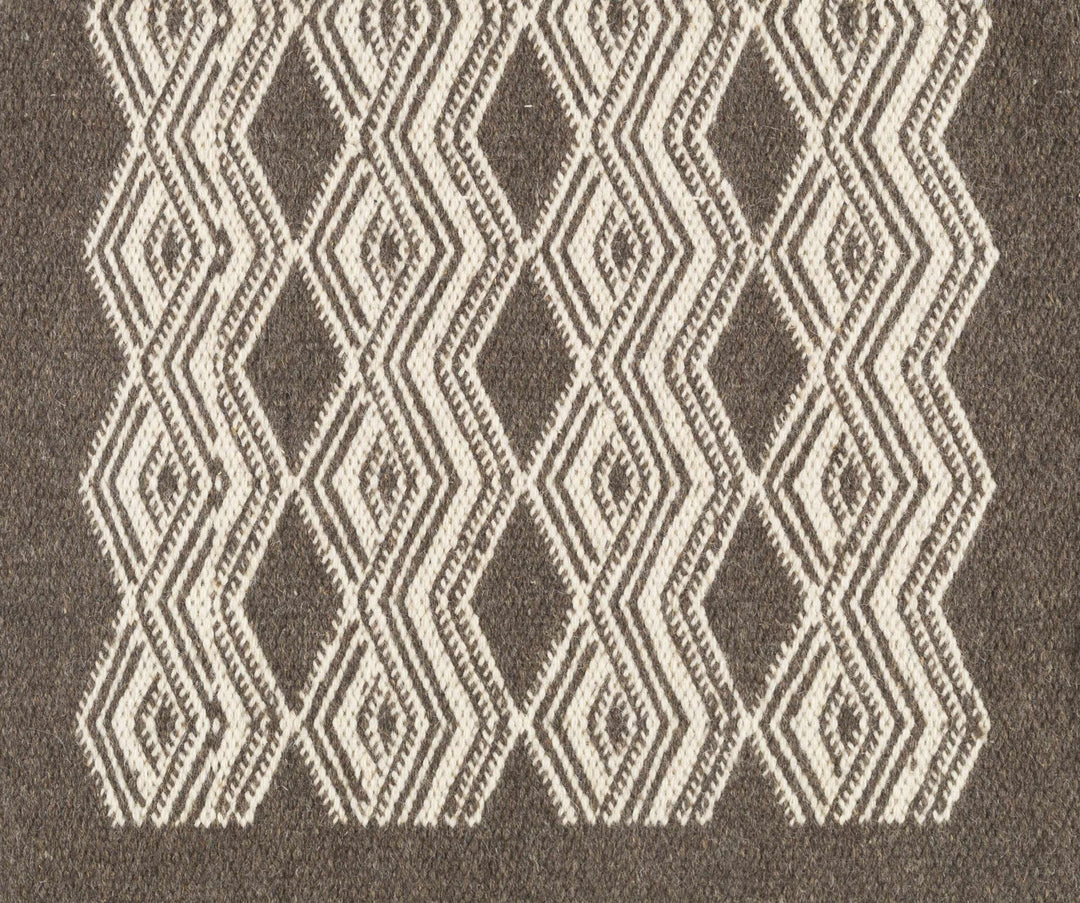 Mytholmroyd Modern Cream & Charcoal Hand Woven Wool Rug - The Rug Decor