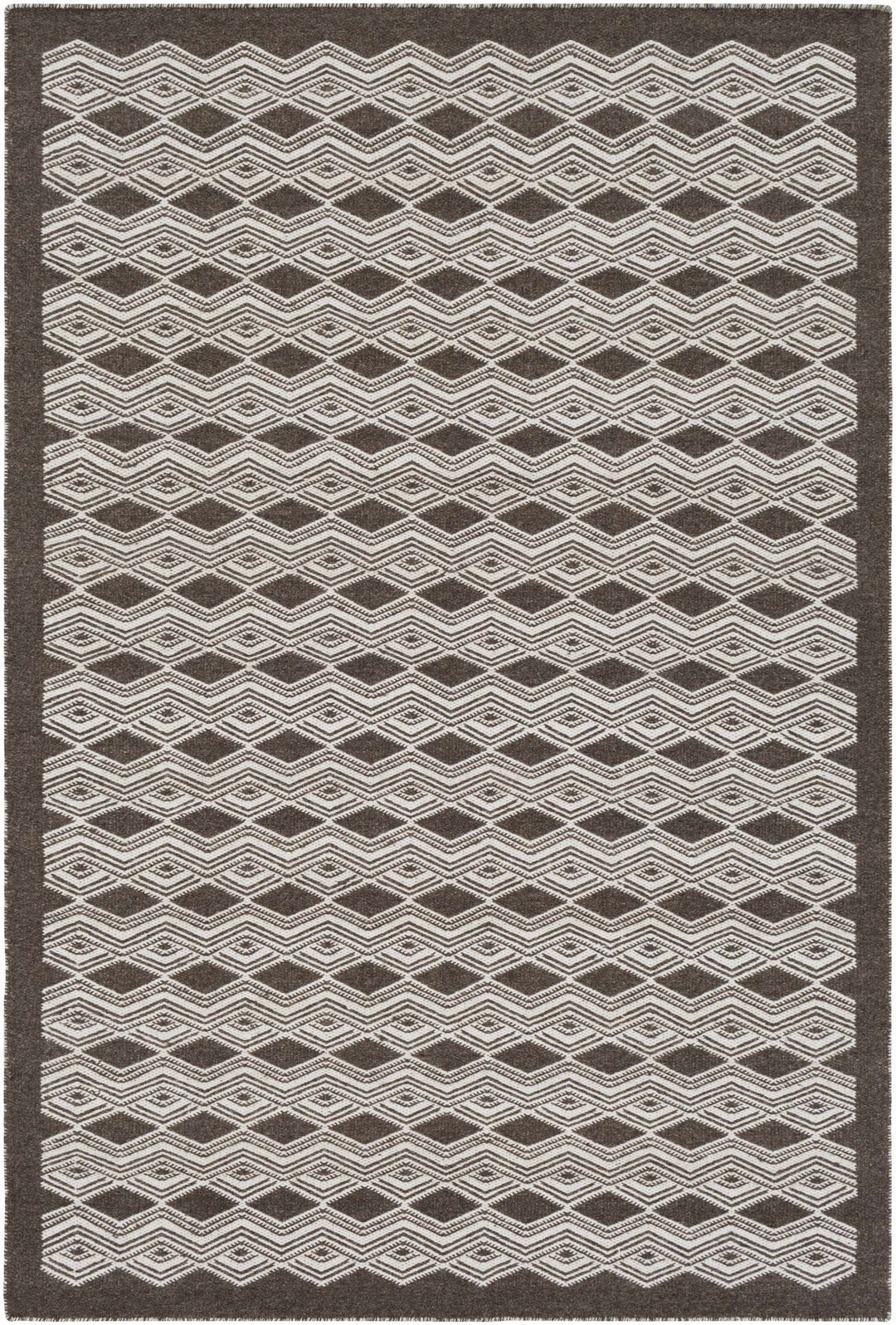 Mytholmroyd Modern Cream & Charcoal Hand Woven Wool Rug - The Rug Decor