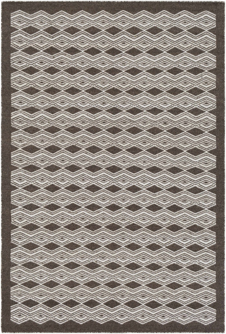 Mytholmroyd Modern Cream & Charcoal Hand Woven Wool Rug - The Rug Decor