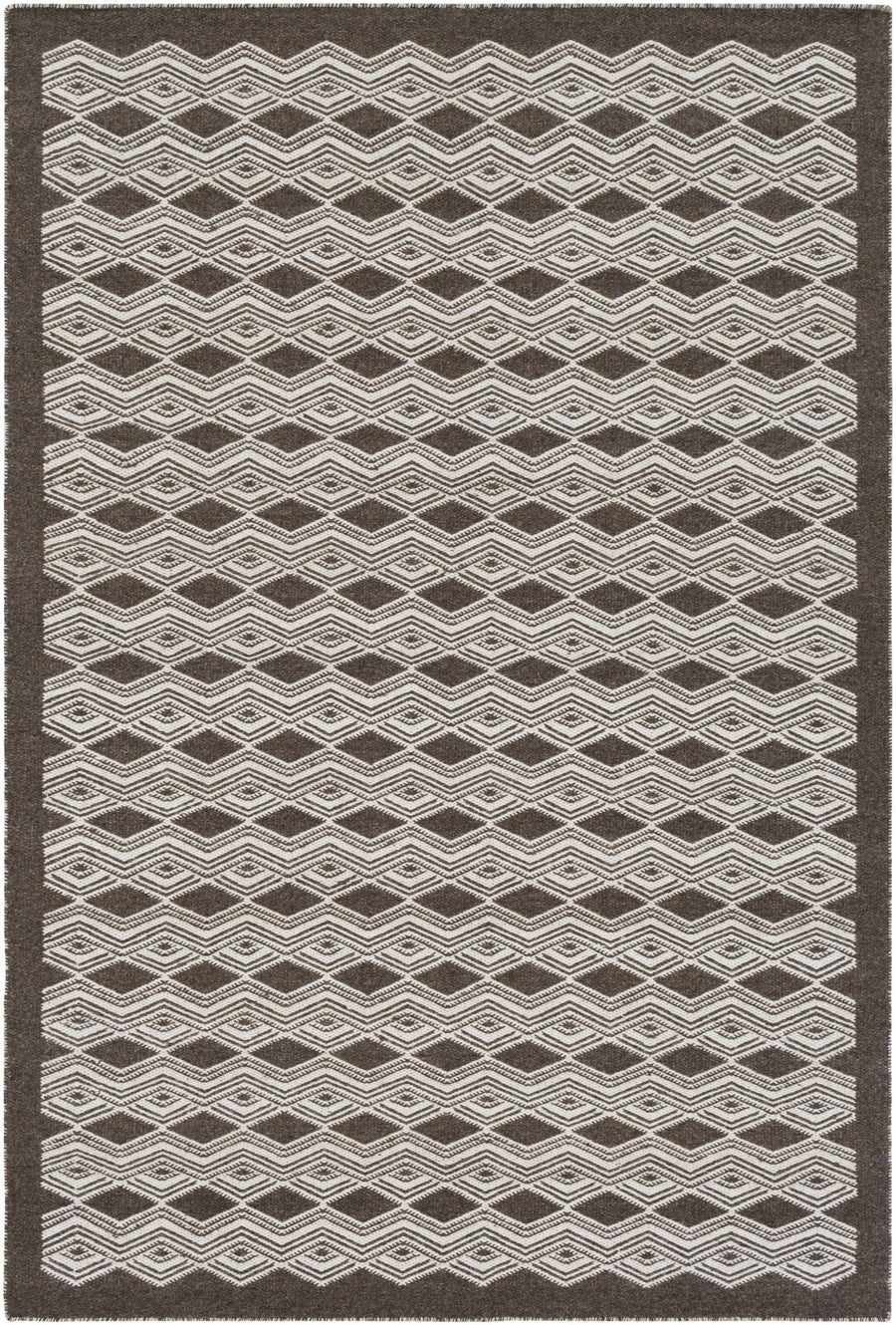 Mytholmroyd Modern Cream & Charcoal Hand Woven Wool Rug - The Rug Decor