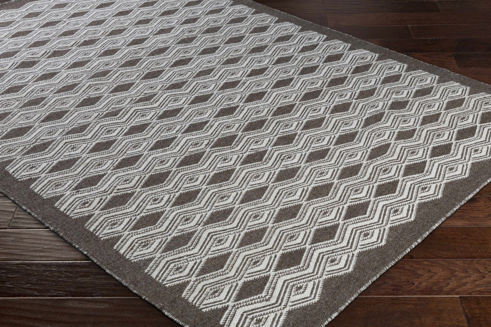 Mytholmroyd Modern Cream & Charcoal Hand Woven Wool Rug - The Rug Decor